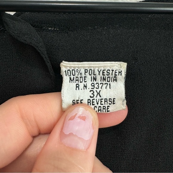 VTG Midnight Velvet Women's 3X Embroidered‎ Black Dress Maxi Boho Casual Wedding - Picture 6 of 11